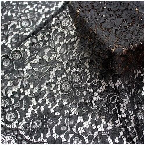 High end cotton bone wide eyelash lace fabric DIY dress wedding home decoration accessories 150cm width
