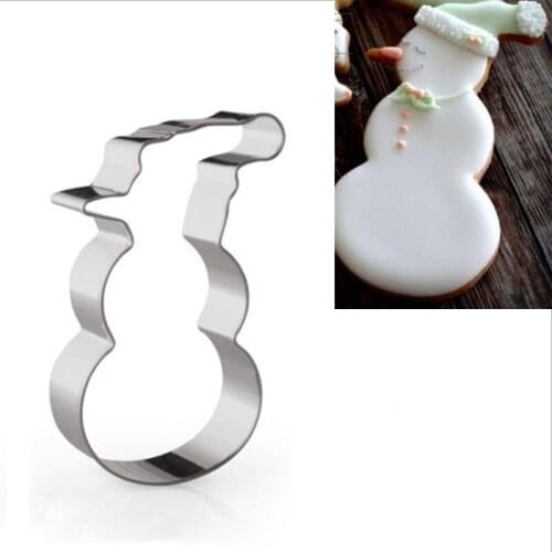 1pcs patisserie reposteria Christmas Snowman Moldes Metal Cookie Cutter Fondant Cake Decor Tools Biscuit Cupcake Pastry Mould