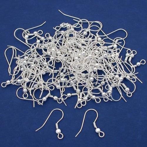 1000pcs Silver Plated Hypo-Allergenic Earring Hooks lead and nickle free 15mm