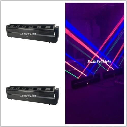 2lot hot sell RGB Full color 6 heads fat beam moving head laser array moving laser bar wedding stage