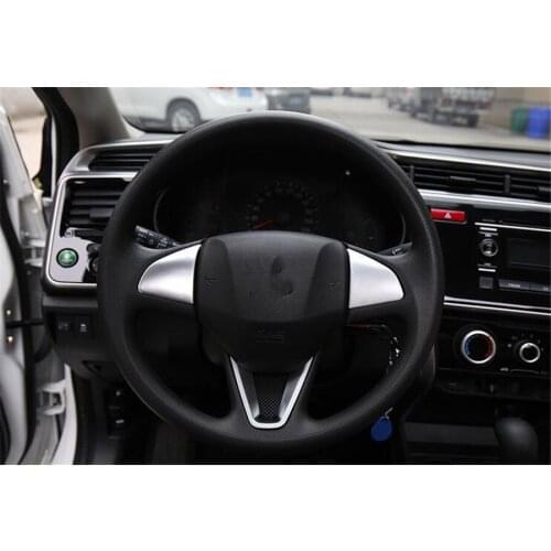 3Pcs/set Auto Car Steering Wheel Trim Frame Covers Car-styling Sticker Fit For Honda City 2015 2016 2017 ABS