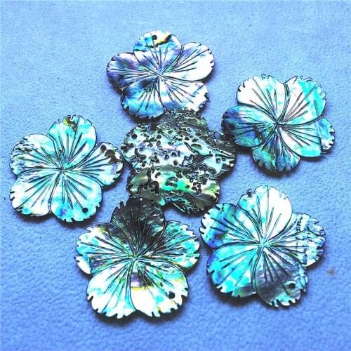 3PCS Nature Abalone Shell Flower Pendant 35MM Saltwater Mother Of Pearl For DIY JEWELRY WOMEN NATURAL ITEMS FREE SHIPPING