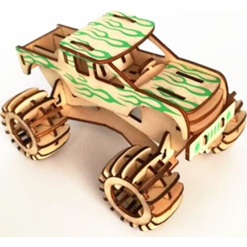 3D Puzzle DIY Creative Bigfoot car Wooden Model Building Kit Toy Hobby Gift for Kids Adult P73