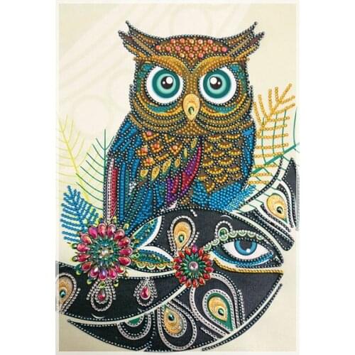 5D DIY special-shaped diamond painting animal owl cross stitch rhinestone embroidery mosaic home decoration handmade gift
