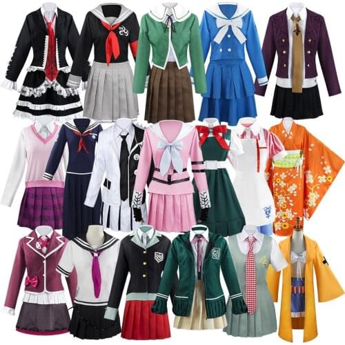 Anime Danganronpa 2 Kokichi Oma Nanami Chiaki Harukawa Maki Sonia Nevermind Cosplay Costume School Uniform Clothes Set