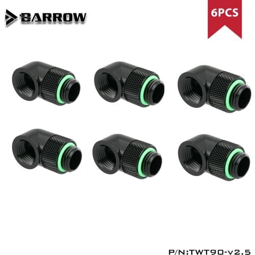 BARROW G1/4'' thread 90 degree Rotary Fitting Adapter Rotating 90 degrees water cooling Adaptors TWT90-v2.5 4pcs or 6pcs/lot