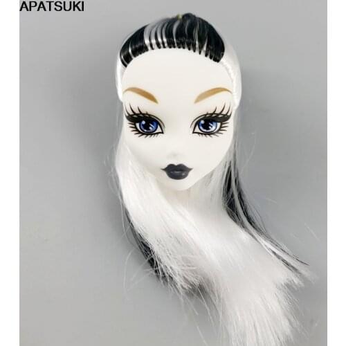 White Doll Head with Straight WIG Hair For Monster High Dolls Make Up Head for Monster Doll Children Toy 1/6 Doll Accessories