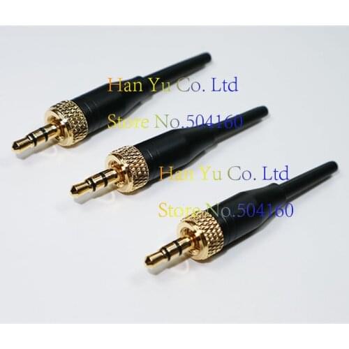 Free Shipping 3PCS DIY 3.5mm 1/8" For Pro Sennheiser Sony Microphone Spare Plug adapter Stereo Screw Lock Connector