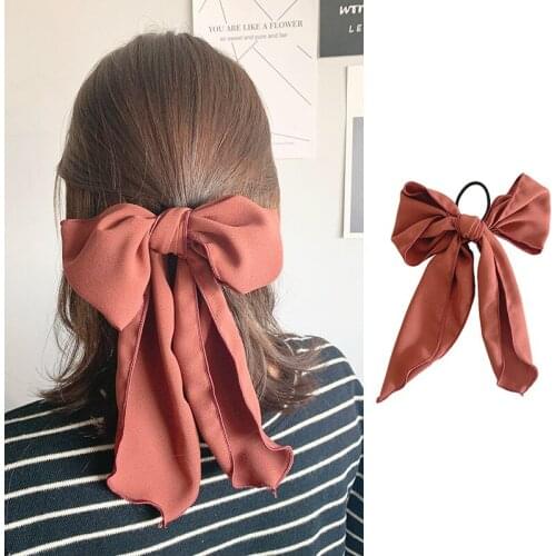 Girls Oversized Ribbon Bow Hair Ties Hair Bow Ties Scrunchies Popular Hair Bands Flower Print Ribbon Hairbands 1PCS