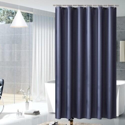 34Solid color Shower Curtain Waterproof mildewproof Bath Curtain Rust-Resistant Metal Grommets Top Fabric Shower Curtain D40
