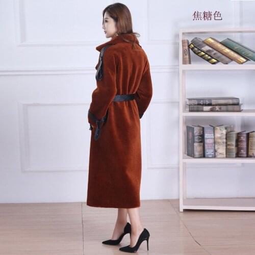 Casaco feminino inverno high quality Wool Fur Coat Women Double Breasted long parkas female Overcoat Outwear LX2027