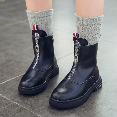 Kids Girls Boots 2020 New Winter Warm Girls Shoes Mid-Calf Side Zipper Waterproof Childrens Princess Martin Boots Short Booties