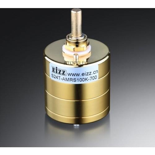1pc EIZZ Premium Gold 24 Steps Attenuator Dual-Unit Stereo Volume Potentiometer Gold Plated Copper Pin ARMS Resistor 100K/250K