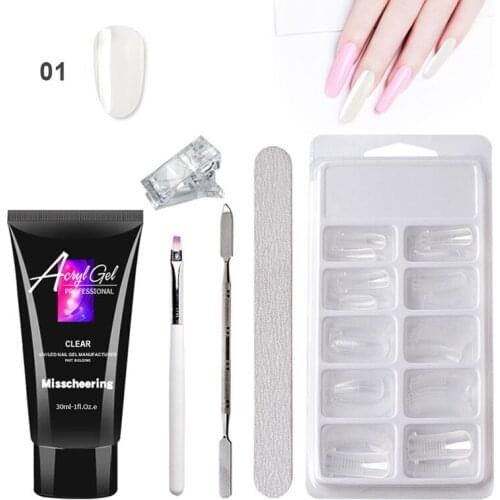 6pcs/ Set Nail Extending Building Gel Lacquer Crystal Jelly UV Builder Gel For Nail Extension Glue Nail Art Model