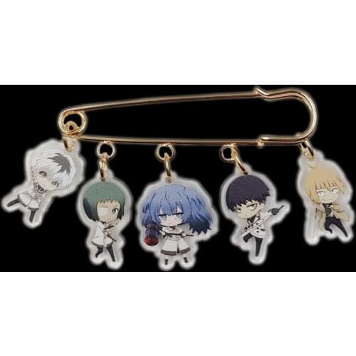 KC Gold Plated Cute Hot Acrylic Anime Cartoon Tokyo Ghoul Brooch Overcoat Bag Badge Women Unique Girl Lady Birthday Gift