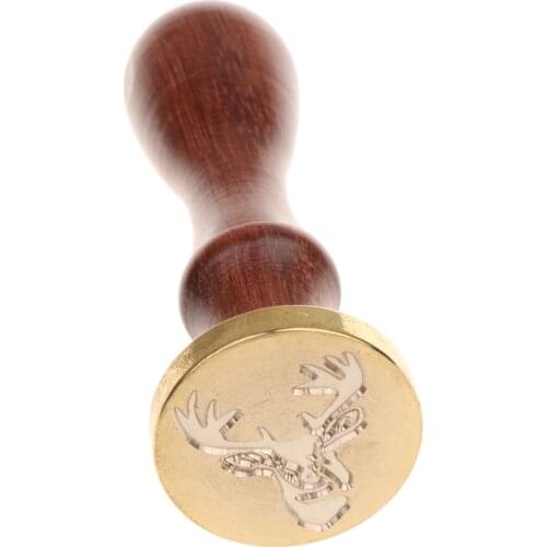 Classic Sealing Wax Seal Stamp Deer Without Body Designs for Xmas Party Greetings #17