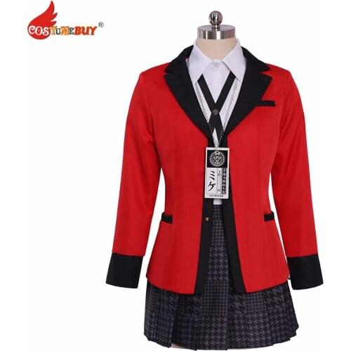 CostumeBuy Jabami Yumeko Cosplay Kakegurui Costume Halloween Costume Igarashi Sayaka COSPLAY Women Girl school uniform S-4XL