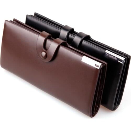Longmiao Hot Sale Brand Men Wallets Long Hasp Purse Wallet Card Holder Clutch PU Leather Wallet Business Male Wallet Coin Purse