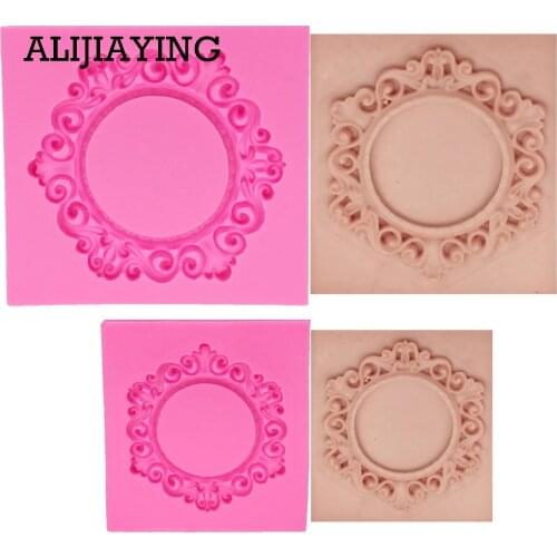 M0988 Lace Flower Frame Silicone Mold for Fondant, Chocolate, Crafts Sugarcraft Cake Decorating Fondant mold