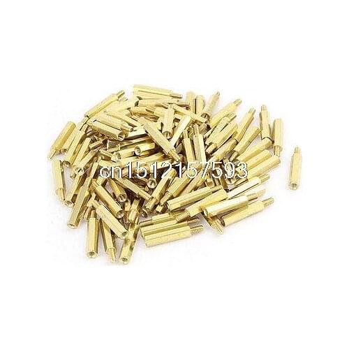 M3 20mm+6mm Male to Female Brass PCB Screw Spacer Hex Stand-Off Pillar 100pcs