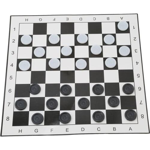 Magnetic Chess Board Portable Foldable Checkers Draughts White & Brown Chessmen Set Competition Toys Playset