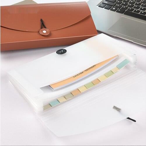 Multi-function Creative Classifiable PP Material Bill Folder Document Package Organ Bag Ticket Folder Label File Folder