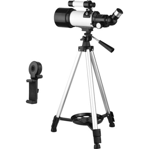 Andoer 70mm Large Aperture 400mm Length Telescope Monocular Telescope+Tripod Phone Holder Finder Scope 3X Barlow Teleconverter