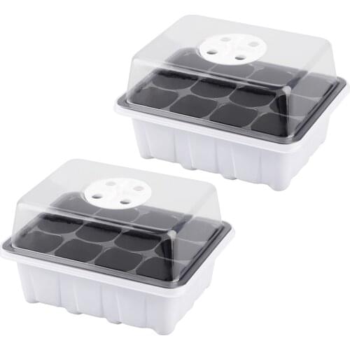 Tray Seedling Box 12-hole Mini Sowing Greenhouse Seeding Kit