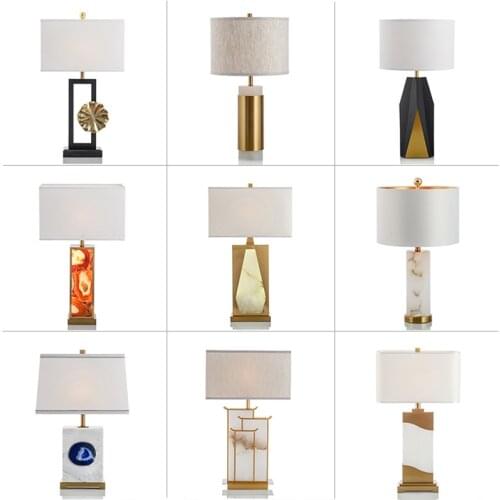 Post Metal Desk Lamp Designer Fund Model Tenant Hall Lamp New Chinese Style Continuous System Luxurious Cloud Stone Table Lamp