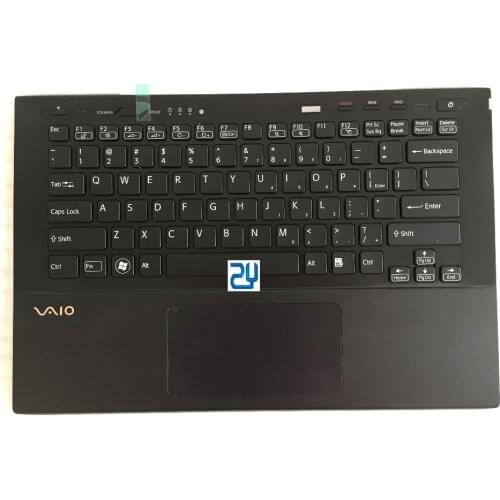 New US Keyboard for Sony Vaio SVS131 SERIES SVS131B11L SVS13AA11L SVS131E1DL Palmrest Top Case Cover Tastatur 9Z.N6BLF.201