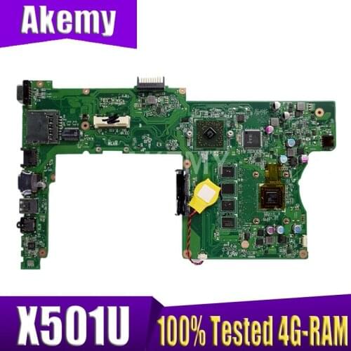 New X501U Motherboard For ASUS X401U X501U Laptop Mainboard 100% Tested 4G-RAM