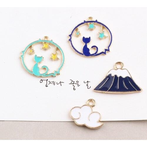 New arrived 10pcs/lot Geometric shape alloy drop oil material charms diy jewelry earrings/bracelet/necklace pendants accessory