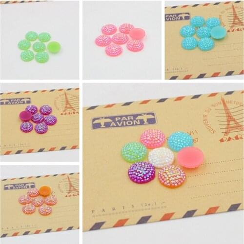 New Arrival 72pcs Size 12mm AB Colors Design Flatback Resin Round Stone Beads,Flatback Resin Rhinestone For DIY Deco