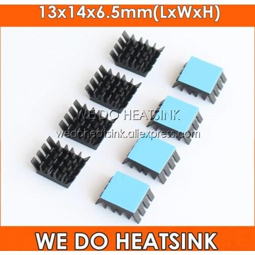 Wholesale 13x14x6.5mm Silver / Black / Blue Spiky Aluminum Heatsink Ram Radiator Cooler With Thermal Tape Applied