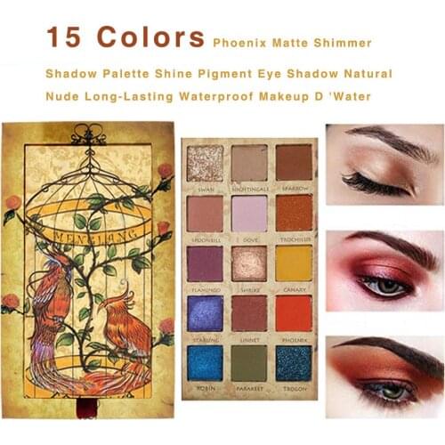 15 Color Eyeshadow Platte Matte Shimmer Shadow Palette Shine Pigment Eye Shadow Natural Nude Long-Lasting Waterproof Makeup