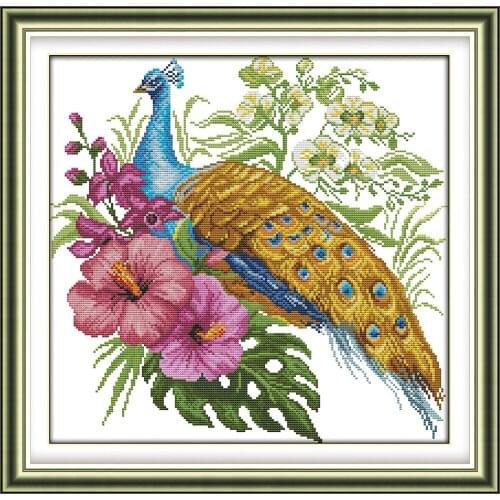 Peacock 3 cross stitch kit aida 14ct 11ct count printed canvas stitches embroidery DIY handmade needlework