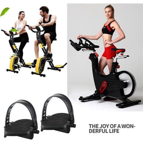 1 Pair Bike Pedal Anti-slip Pedal Strap Rubber Pedal Set For Gym Bicycle Universal Foot Pedal For Exercise Training Bike