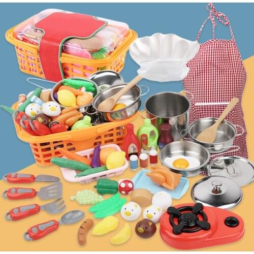 Plastic Kids Kitchen Playset Pretend Play Food Kids Set Play Play Preschool Learning Educational Toy for Kids