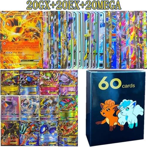 English Version Pokemon 20 GX 20 EX 20 MEGA Card Box Trainer Energy Display Booster Pokémon Shining Card Playing Games Kids Gift