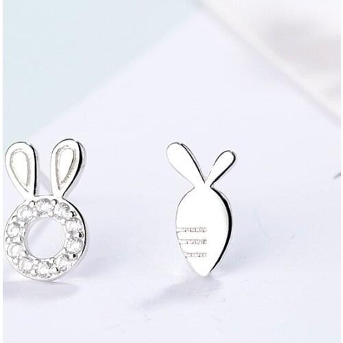Radish Bunny Stud Earrings Asymmetrical For Women Girl Sweet Cute New Trend Design Fashion Hot Student Jewelry Gifts BOYULIGE