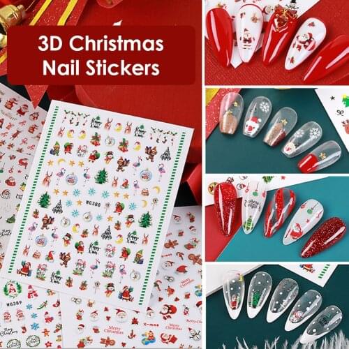 Christmas Nail Foil Decals Decoration Adhesive DIY Manicure Art Stickers Design Nails Self Adhesive Nail Art Tool