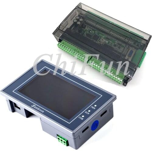 Samkoon EA-043A HMI Touch Screen 4.3 inch + FX3U series PLC industrial control board with DB9 Communication line