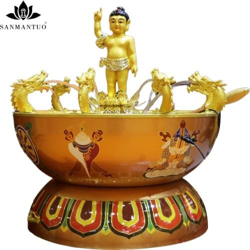 Buddha statue metal Pure copper Shakyamuni Buddha statue home decoration Buddha statue bathing buddha Buddhist supplies