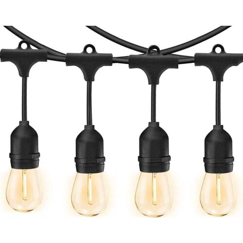 S14 Commercial Grade LED String Light With 5/10/15PCS Edison Bulbs E27 Waterproof for Outdoor Street Backyard Patio Cafe Bistro