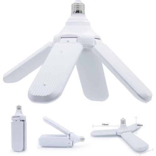 30W 45W 60W E27 LED Bulb SMD2835 Super Bright Foldable Fan Blade Angle Adjustable Ceiling Lamp Home Energy Saving Lights