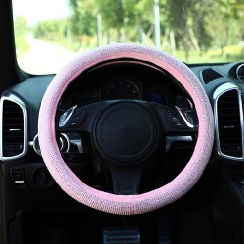 Universal Sparkle Luxury Bling Rhinestone Diamond Steering Wheel Cover Useful Car Accessories Car Interior Decor for 37cm-38cm