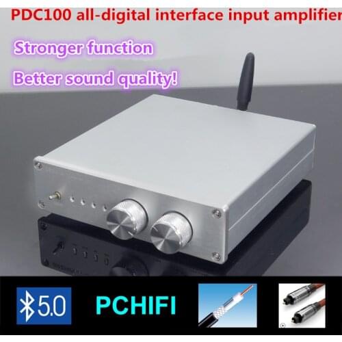 PDC100 USB coaxial optical fiber bluetooth 5.0 input true pure digital transmission power amplifier 100W*2
