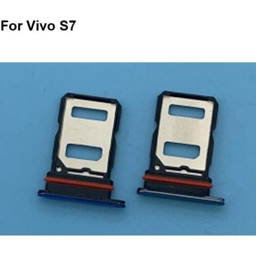 For Vivo S7 New Tested Good Sim Card Holder Tray Card Slot For Vivo S 7 Sim Card Holder Replacement Parts VivoS7