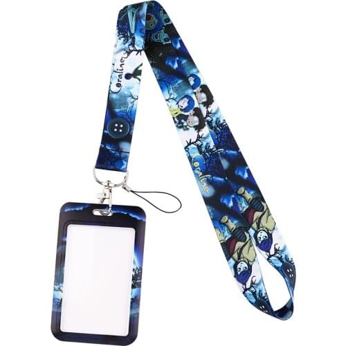DB686 Horror Movie Women Lanyard Credit Card ID Holder Bag Student Women Travel Card Cover Badge Keychain Gifts