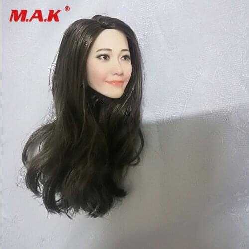 1:6 Scale Korean Beautiful Female Head Sculpt Yoona Pale Long Hair Head Fit 12inch Woman Action Figures